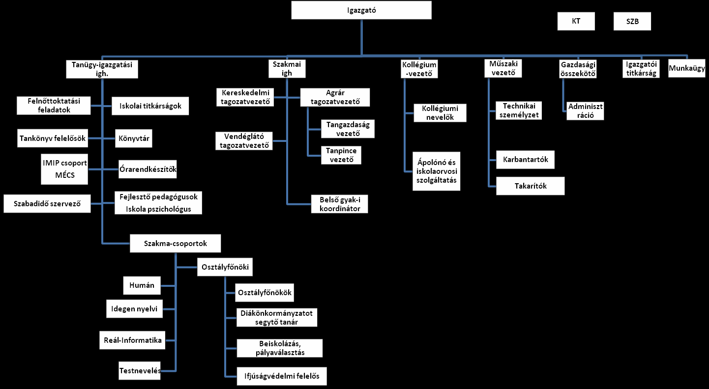 AZ ISKOLA SZERVEZETI RENDSZERE, IRÁNYÍTÁSA 16 1. Szervezeti diagram III.