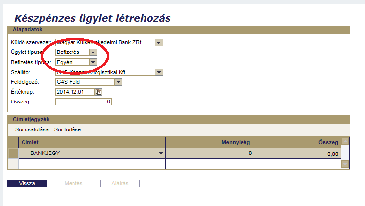 Egyéni befizetésnek nevezzük azt az esetet, amikor egy hitelintézet befizetést indít és csak saját maga szerepel az ügyletben, tehát itt egy ügylethez fog egy csomagolás tartozni.