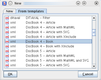 Új DocBook XML dokumentum létrehozása (1)