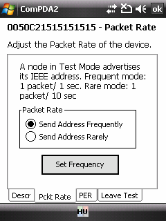 7.8.3. Telepítő módban kiadható parancsok 36. ábra User Descriptor beállítása 37. ábra Küldési gyakoriság Ez a router a bejárathoz került, ezért ő a bejarat azonosítót kapja. Az 36.