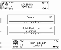 Infotainment rendszer 103 (11) TP gomb Az FM RDS funkció használata közben kapcsolja be vagy ki a TP (Traffic Programme - Közlekedési hírek) funkciót.