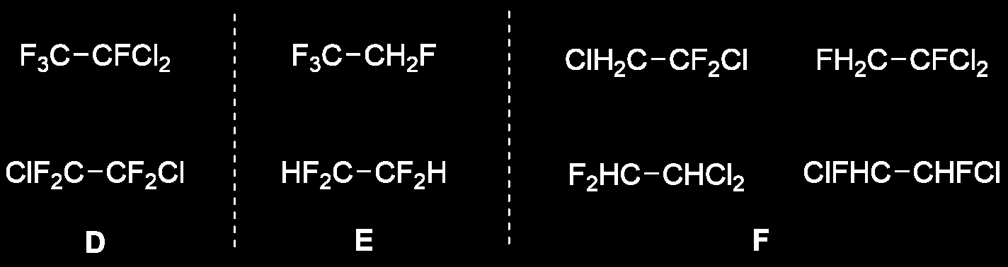 c) Igen, mégpedig a D, az E és az F jelűek. A D és az E 2-2 molekulát, míg az F 4 molekulát jelöl.