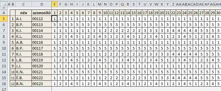 ALAPADATOK RÖGZÍTÉSE ELEMZETT ALAPADATOK 9 VALAMELY TESZT /