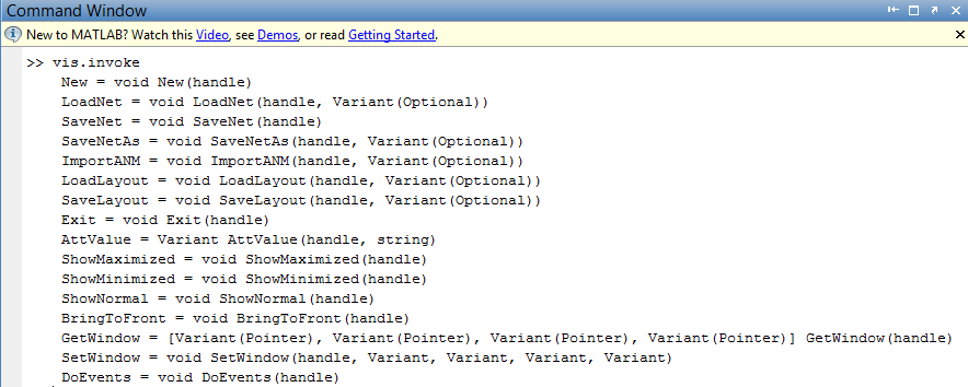 3. lecke: Vissim-COM metódusok A Vissim-COM szerveren keresztül létrehozott objektumok metódusai is lekérhetők a parancssorban.