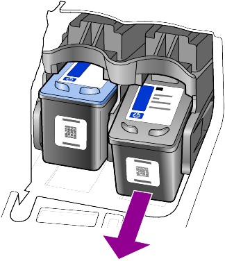 a hp officejet karbantartása Festékfúvókák a szalag alatt Rézérintkez k M anyag szalag rózsaszín füllel (el kell távolítani) Ne érintse meg a rézérintkez ket vagy a festékfúvókákat.