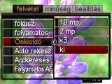 Haladó beállítások Az alábbi menü műveletek segítségével végezheti el a fényképezőgép különféle beállításait. A menüképernyőn megjelenő egyes beállításokat a vezérlőpanelen (33.