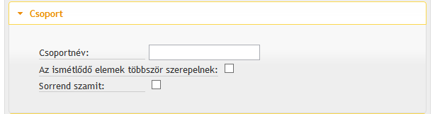 Csoport (3.5. ábra): Csoportnév : A feladatelemeket csoportokba lehet sorolni úgy, hogy az egy csoportba tartozó elemek azonos csoportnevet kapjanak.