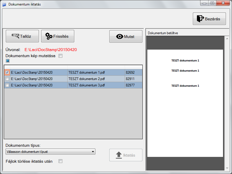 4. ábra: Dokumentum iktatás 4.