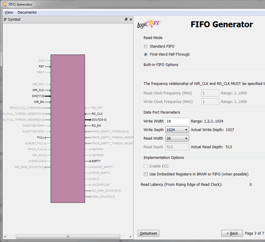 FIFO használat Xilinx: Core Generator
