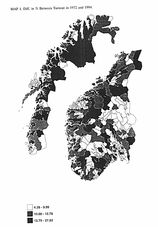 részvétel-növekedést is ki lehet mutatni. AZ 1994-ES EU-NÉPSZAVAZÁS NORVÉGIÁBAN 1.