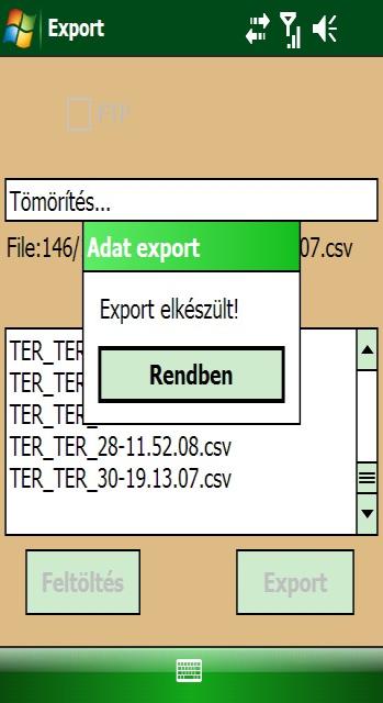 13 A tömörített fájl csv formátumú fájlokat tartalmaz: - zold_export.