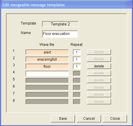 Plena VAS configuration Konfiguráció hu 29 Ábra 4.12: Példa (5. lépés) Válassza ki az emeletet a Wave fájl szövegbeviteli mezőből a 3. sorban: Ábra 4.