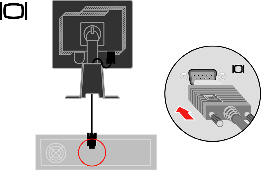 Kábelzár nyílása A monitor gyárilag el van látva kábelzárhoz szükséges nyílással, amely a monitor hátulján található (jobb alsó sarokban).