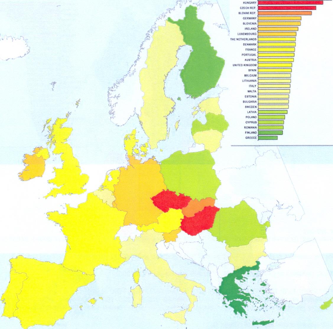 Colorectal cancer incidence in men in the EU Member