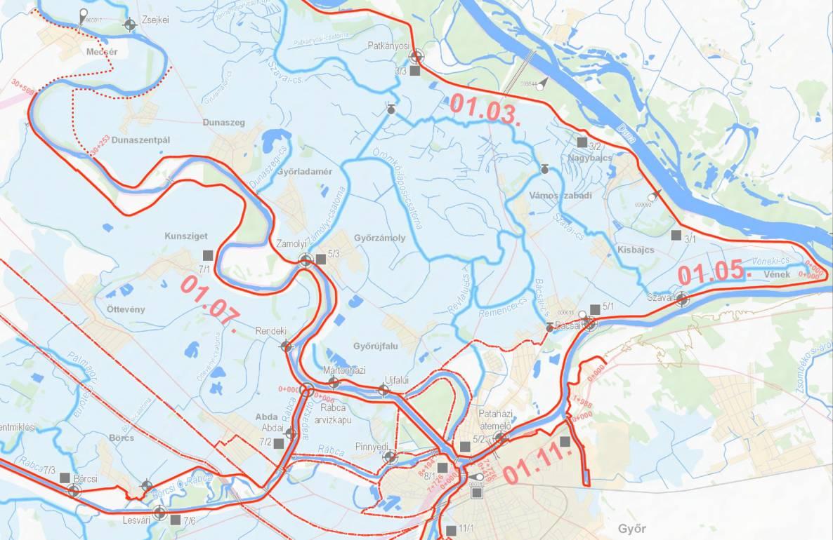 Duna projekt ÉDUVIZIG-et érintő árvízvédelmi fejlesztései ÉDU-1 ÉDU-4 Projektelem rövid kódja ÉDU-3 ÉDU-1 ÉDU-2 ÉDU-3 ÉDU-4 Projektelem tartalma, tevékenységek Dunaszentpál, Mecsér új védvonal