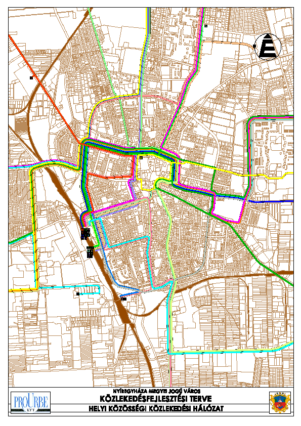 Vonalhálózat, jelen A város sugaras kés bb gy r s úthálózatához hasonló közforgalmú