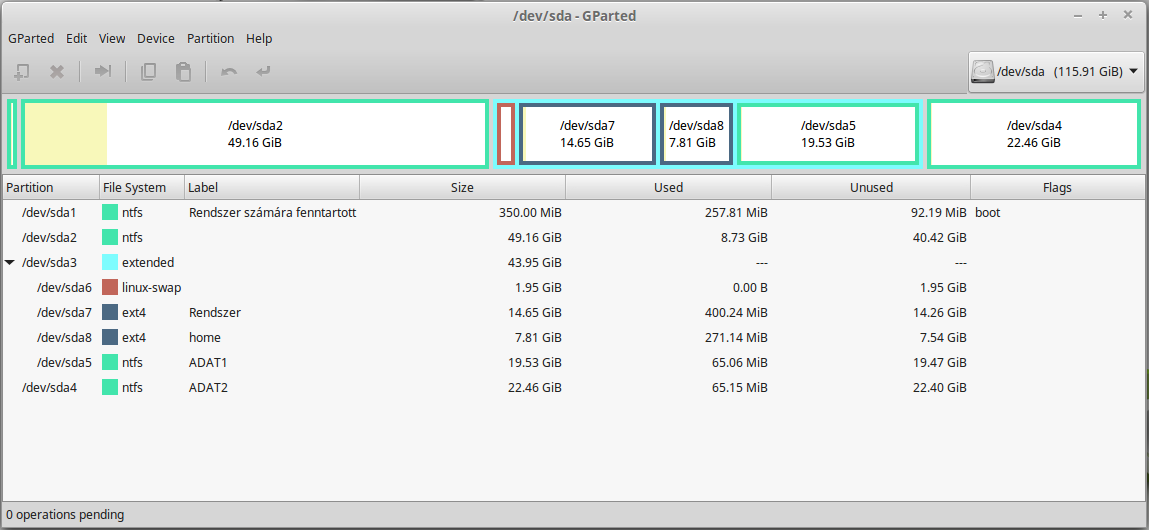 Aztán még a Linux telepítőjével, vagy akár a GParteddel a kiterjesztett partíción belül míg a szabad hely el nem fogy, szinte annyi partíciót hozol létre, amennyit csak akarsz.