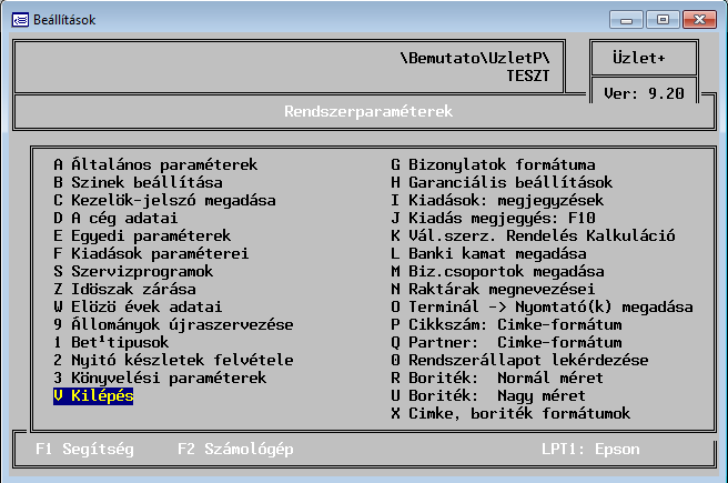 21. Rendszerparaméterek (9) A program működési módját beállítható paraméterek és kapcsolók befolyásolják. Ezeknek a paramétereknek egy részét az üzembe helyezéskor lehet megadni.