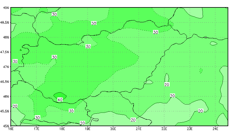 Csapadék-változ ltozás s (modellbeli 1961-1990; 1990; %) 2021 2050 2071 2100