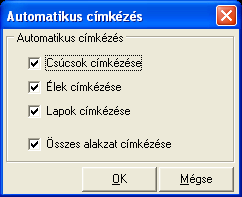 6. A Rögzítés a Bezárás gomb után az eredmény: 7. A kocka éleit a lapok alapján vehetjük föl. Eszközök menüpont Élek felvétele a lapok alapján. 8.