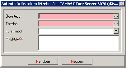 Token létrehozásához az alábbi képernyőn szereplő adatokat lehet berögzíteni: 2. Ábra: Autentikációs token létrehozása 3.4.