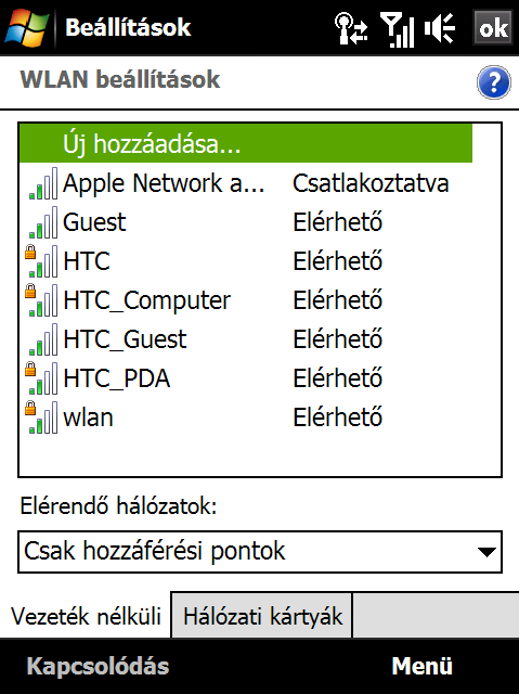 Vezeték WLAN beállítások. A Kezdőképernyőn csúsztassa az ujját a Beállítások fülre, majd érintse meg az Minden beállítás lehetőséget. A Kapcsolatok fülön érintse meg a Wi-Fi lehetőséget.