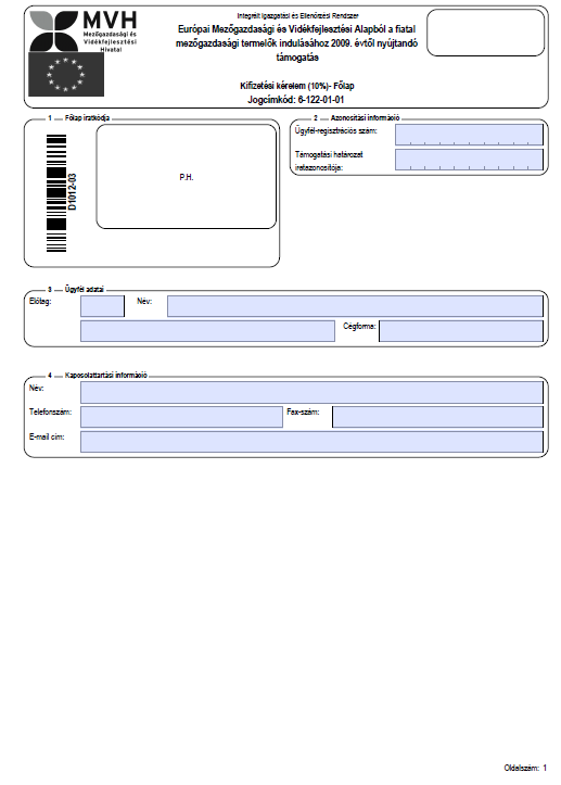 D1012-03 Kifizetési kérelem (10%)