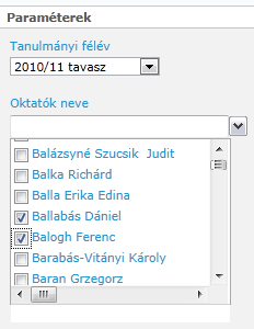 4.1.4. Paraméterezés A riportok paraméterezése minden esetben az imént már bemutatott Paraméterek panelen, a képernyő jobb oldali traktusában történik, ám a paraméterek választásának, illetve