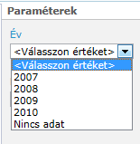 All elem Arra is van lehetőségünk, hogy az All paraméter választásával az összes létező elemet kiválasszuk, és a riportot eszerint futtassuk: Az 'All' elem kiválasztása esetében a riport