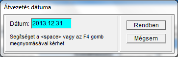 Ezeket a beállításokat fogjuk majd futtatni a műveletek menü könyvelés almenüjében a vegyes naplón. A vegyes naplón a rögzítési fiók (ezt most 3.