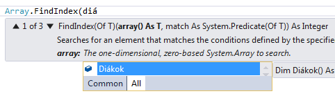 Kollekciók Visual Basic-ben a halmaz/rendezett halmaz kollekció nem rendelkezik IndexOf, FindIndex vagy Find metódussal.