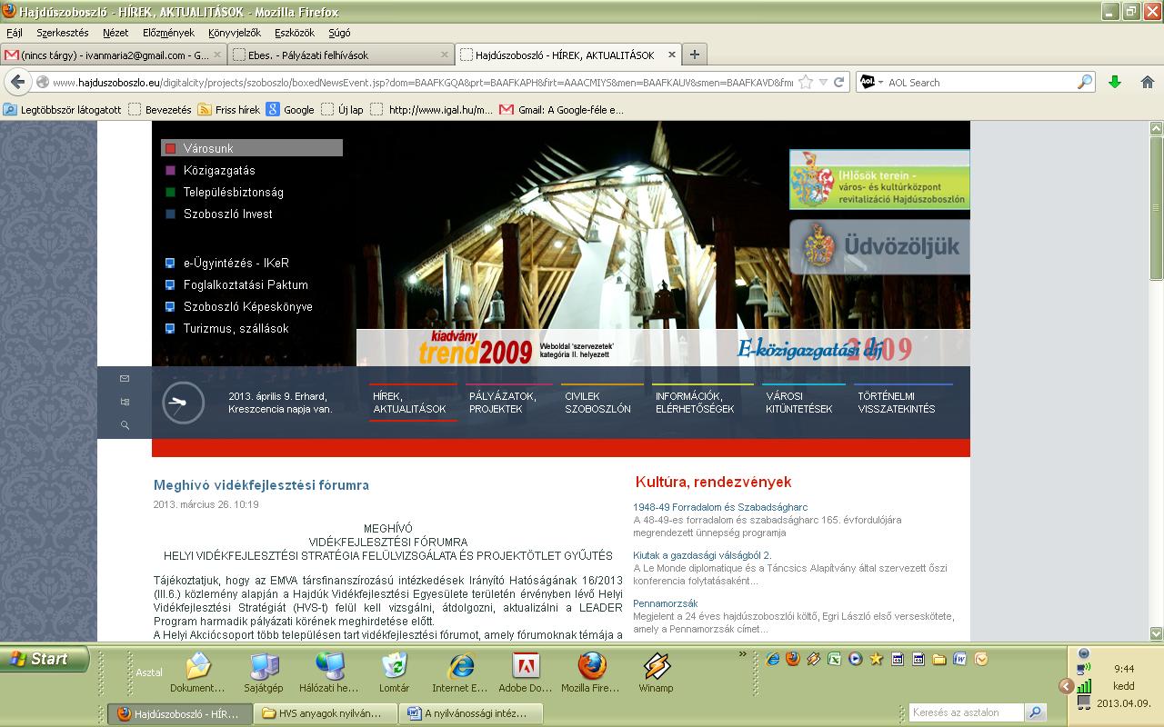 (megjelenés: 2013. március 26.) http://www.
