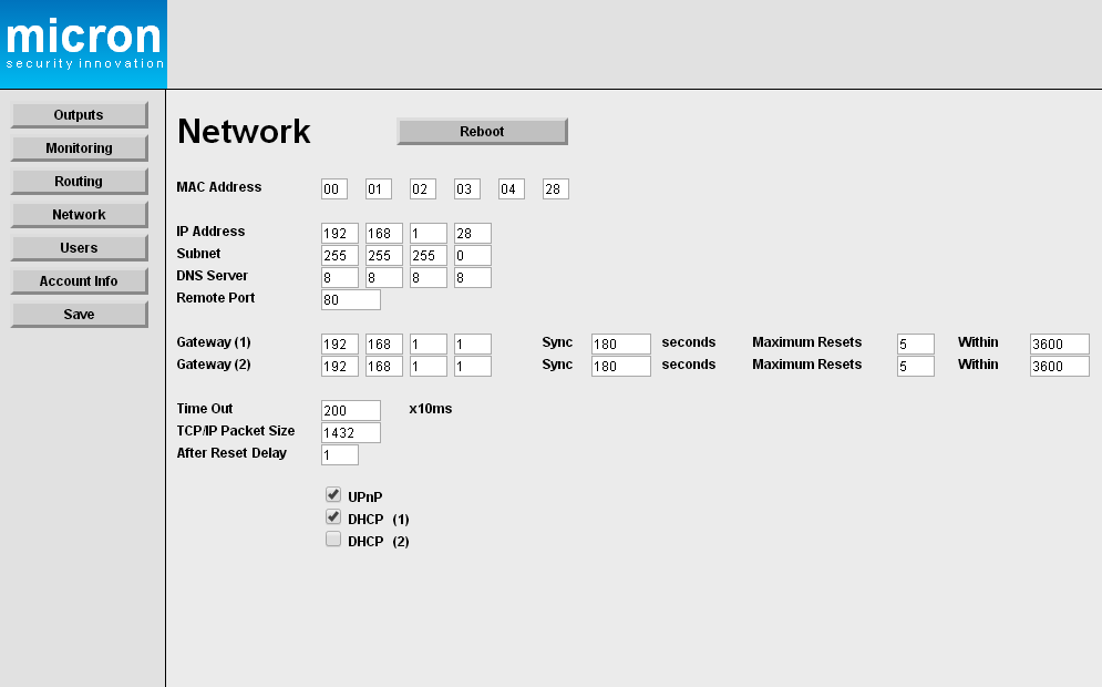 Hálózat (Network) Fül MAC Address (MAC cím) IP Address (IP cím) Subnet (Alhálózat) DNS Server (DNS Szerver) Ez az EC-11 eszköz MAC címe.