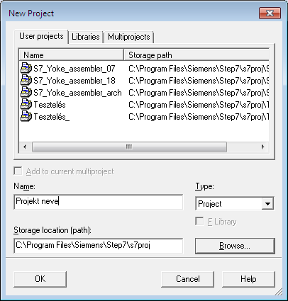26. ábra: Step7 File menü 27. ábra: Új Projekt A Step7-et elindítva létre kell hozni egy projektet, amiben dolgozni fogunk.