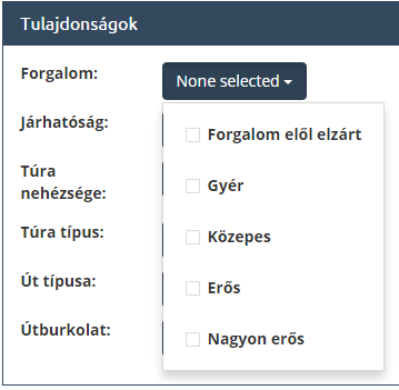 9 Új forgalom alkategóriánk az útszakaszok és útvonalak beállításainál 4.1.2. Tematika A Tematika egy, az Outdoorral teljesen emgegyező kategória csoport.