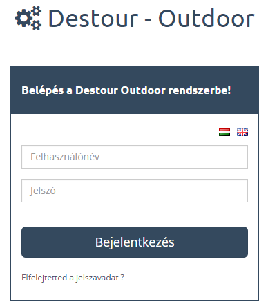 1. Bejelentkezés A szoftver a http://outdoor.chrome.hu/admin oldalon érhető el.