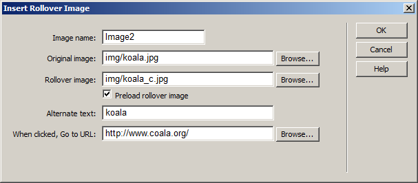 File / Export. Mentsük el a file-t pl. koala_sdrop néven. Zárjuk be a file-t és ha rákérdez, mentsük a PNG-t. Váltsunk vissza a DW-re. Illesszük be a képet az Insert menüvel vagy palettával.