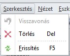 Kilépés Kilépés a programból. Szerkesztés Szerkesztési műveletek.