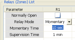 Relays (Zone) List - Relé (Zóna kimenet) lista Ez a szakasz írja le, hogy mit lehet/kell beállítani a modulon.