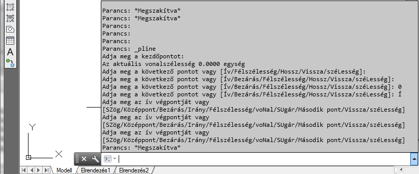 EGYETLEN PONT RAJZOLÁSA 27 Húzással a parancsablakot a munkaterület bal vagy jobb oldalához rögzítjük, egyúttal összezsugorítjuk, így csak a címoszlop látszik (lásd a 6. ábrát).