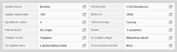 5 Az ingatlan típusának kiválasztása, és a hat paraméter megadása után kattintson az <<Expressz kalkuláció>> nyomógombra.