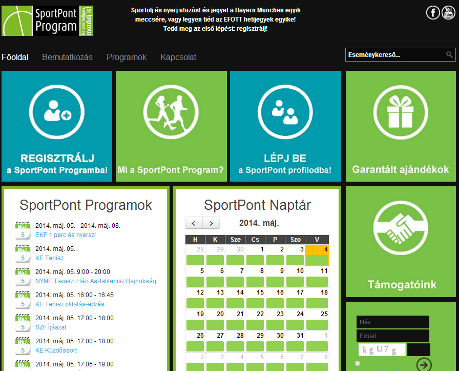 14. ábra: Példa a potenciális holnapstruktúrára: Sport Pont Program Forrás: http://sportpont.