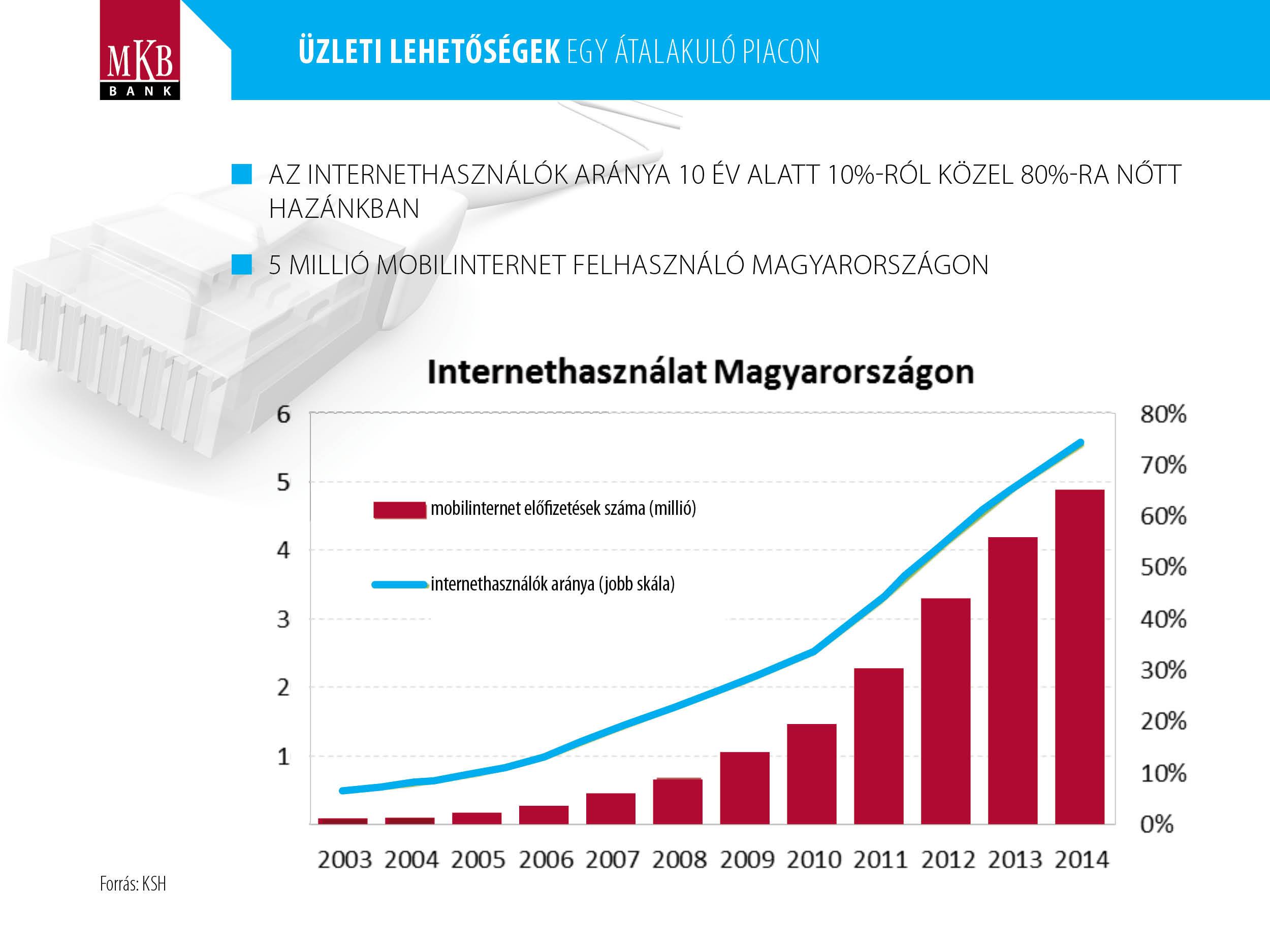 Üzleti lehetőségek egy átalakuló piacon Az internethasználók aránya 10 év alatt 10%-ról