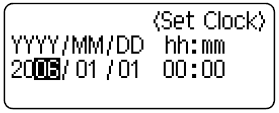 Idő és dátum funkció használata A címkére idő és dátum írható, ha a kurzort a szöveg képernyőn oda viszi, ahol az időt/dátumot meg akarja jeleníteni, és megnyomja a gombot.