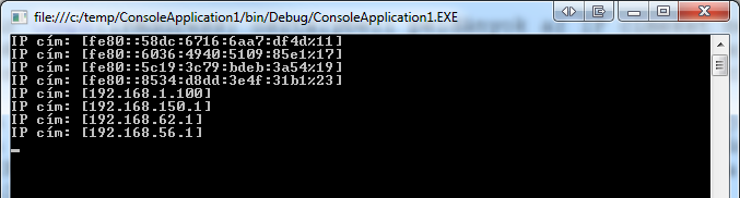 60 / 173 string~gepneve~=~dns.gethostname(); Kérjük le az ezen névhez tartozó IP-címeket! Ehhez továbbra is a Dns osztály függvényét kell használnunk, név szerint a GetHostEntry függvényt.