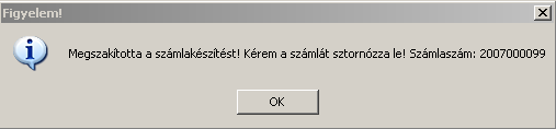 A Számlázás már nem szakítható meg a Számlán szereplő kedvezményes árak módosítása ablakban.