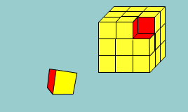 3. számú melléklet Képzeld el, hogy egy 27 db piros kiskockából felépülő 3x3x3-as nagykockát belemártunk egy sárga festékes bödönbe. a) Hány kiskockának lesz pontosan 1 db sárga oldala?