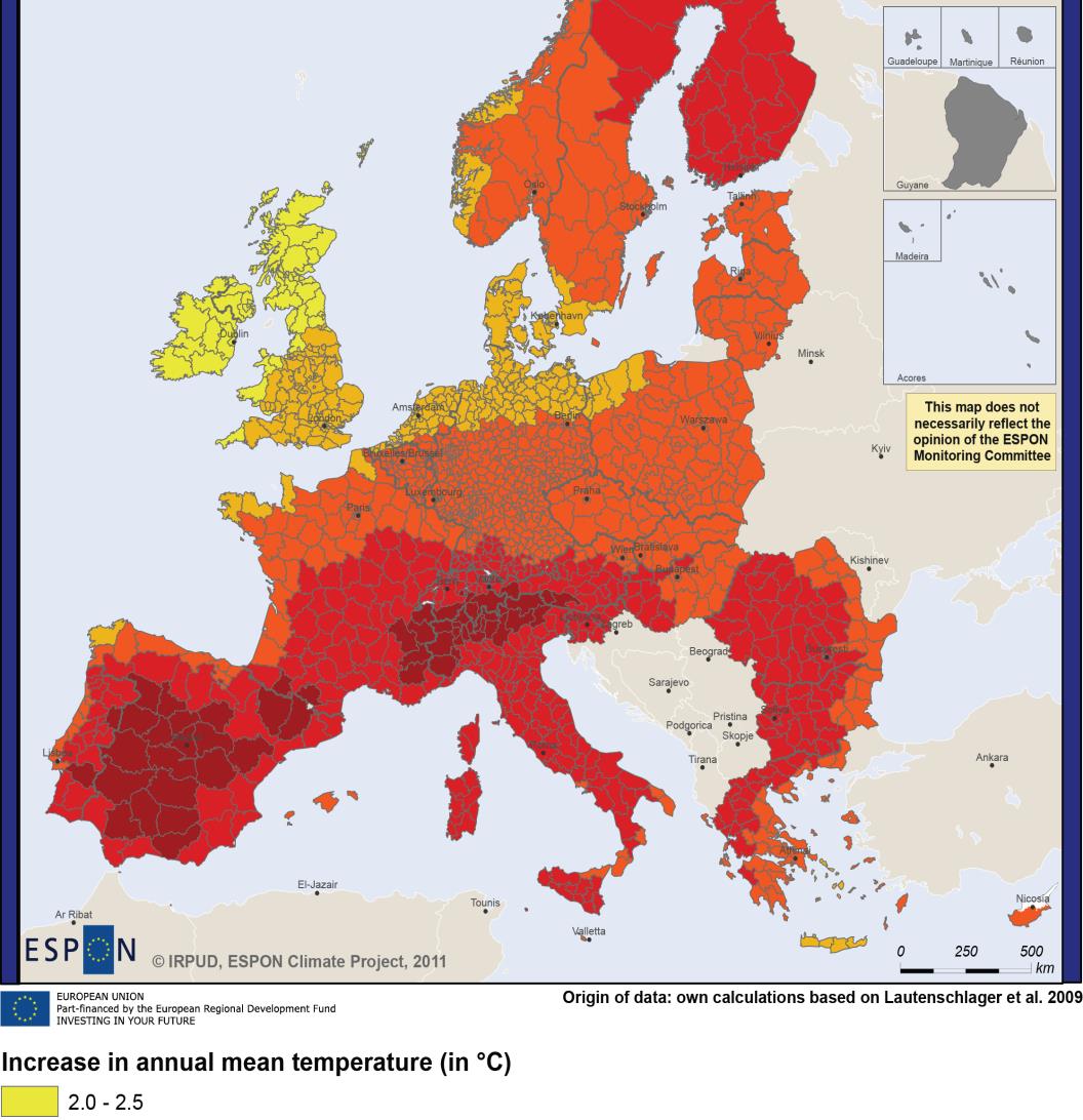 ESPON eredmények hasznosítása a Területi Analízisben ESPON Climate - Climate Change and Territorial Effects on Regions and Local Economies (Scientific Report)