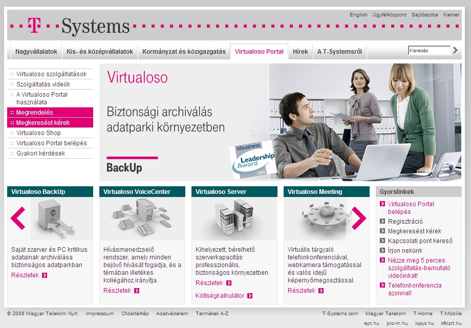 Virtualoso BackUp / BackUp Light szolgáltatás Szerver