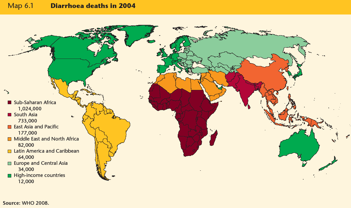 Hasmenés miatti elhalálozás, 2004 1,4 millió ember hal meg évente megelőzhető